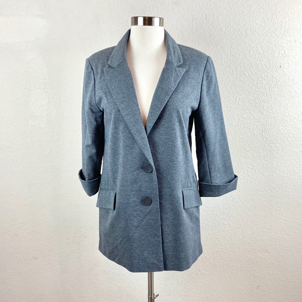 La Classe Couture Boyfriend Fit Cotton Blazer